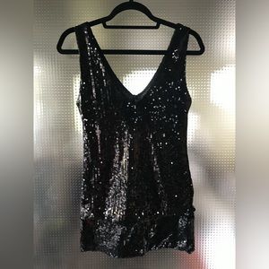 Sequined V-Neck Tank Top